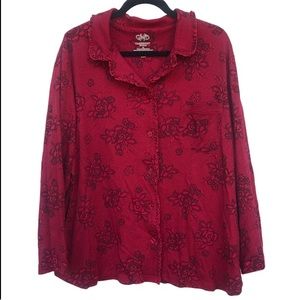 Lace floral Print Jersey Knit Cardigan 2X